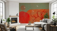 Tapet mural cu peisaj abstract pictat la amurg