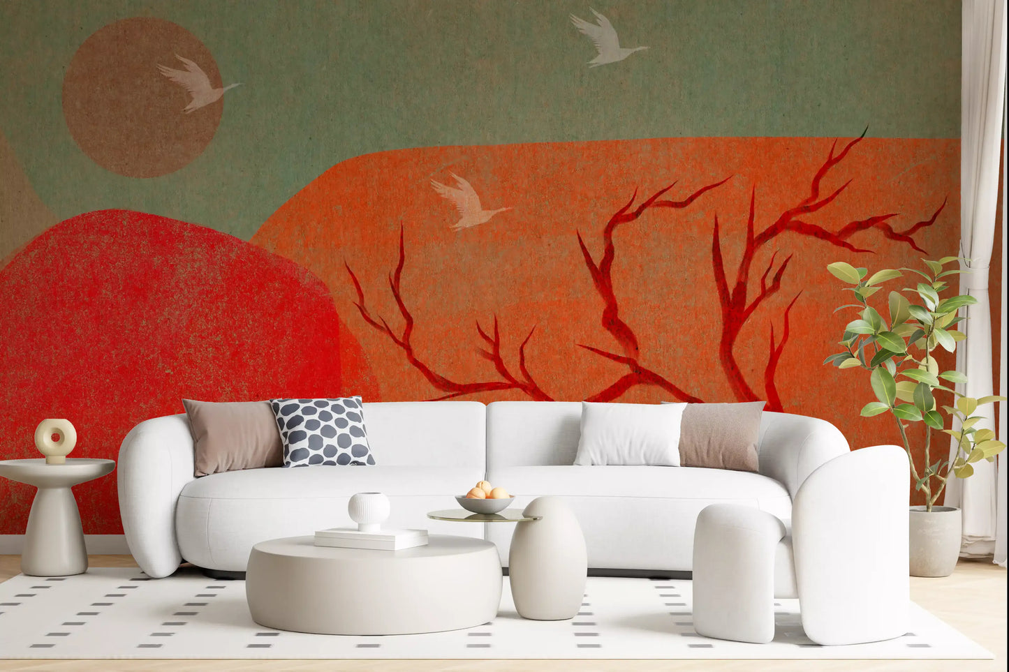 Tapet mural cu peisaj abstract pictat la amurg