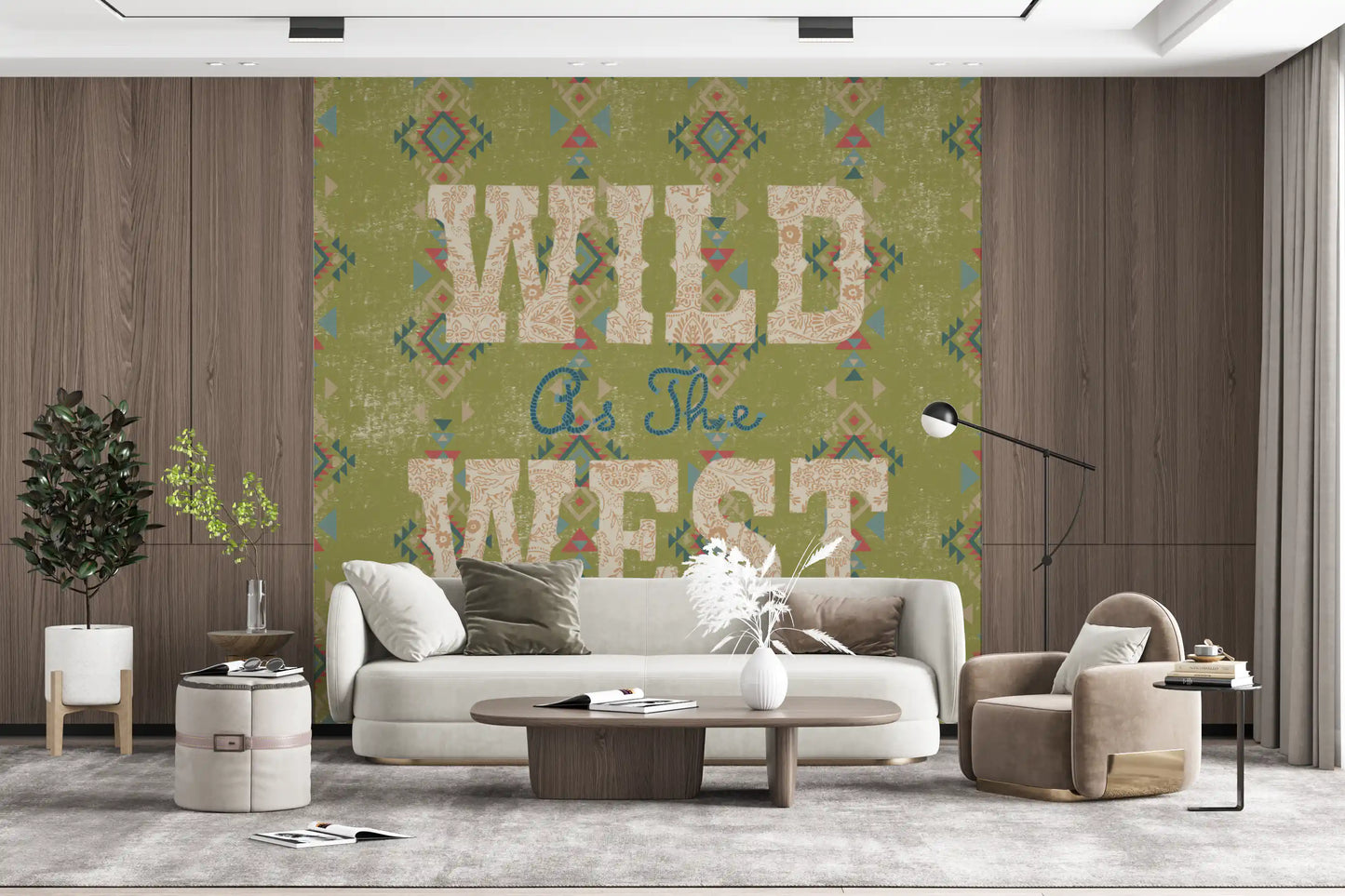 Wandbild mit Western-Folklore-Schriftmuster