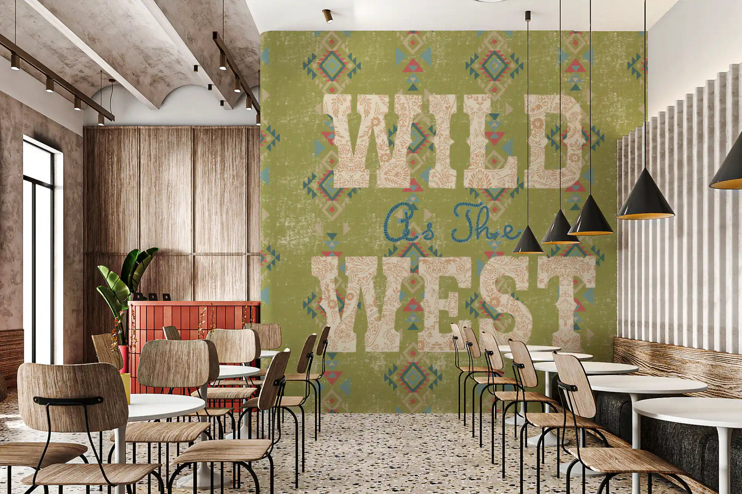 Wandbild mit Western-Folklore-Schriftmuster
