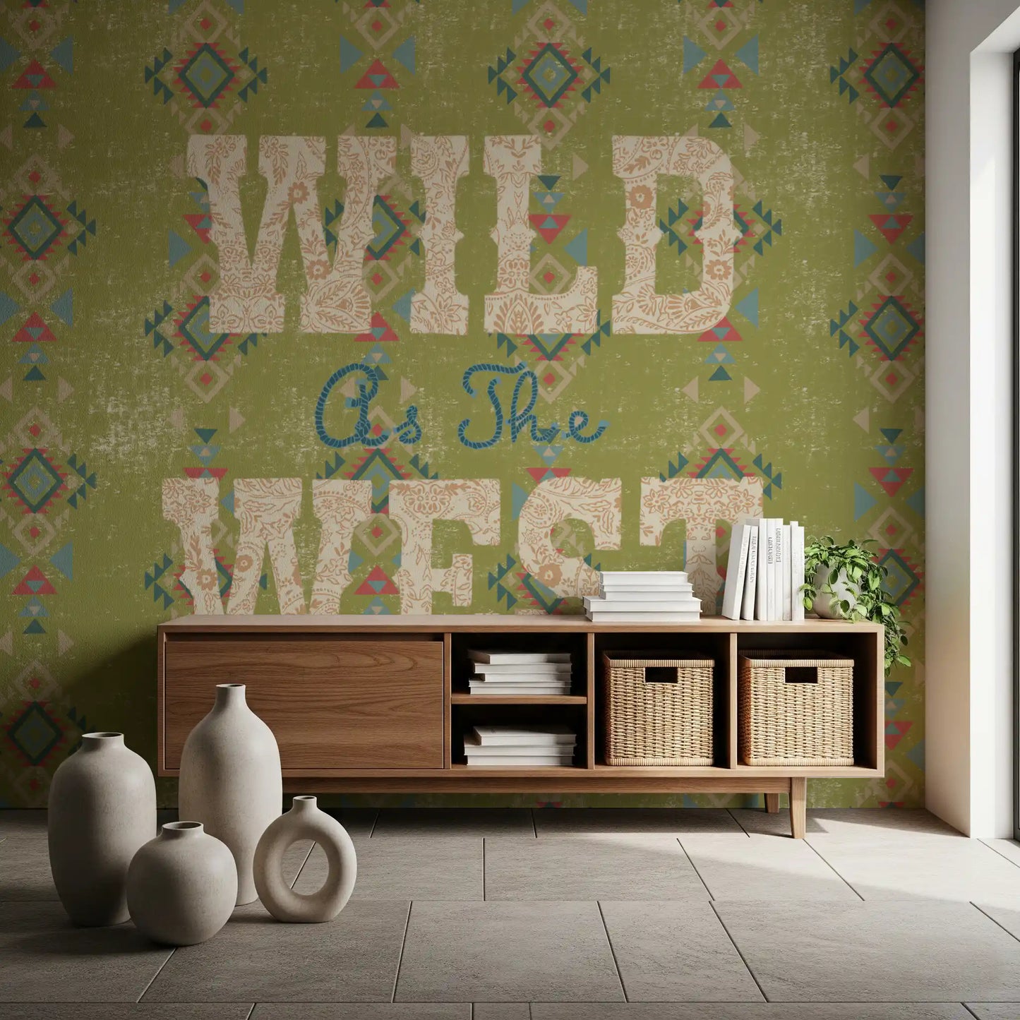 Wandbild mit Western-Folklore-Schriftmuster