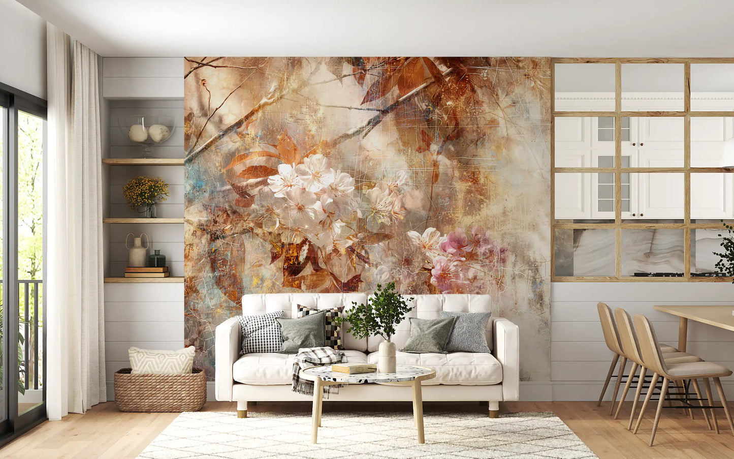Pictură murală de perete Rustic Blossom Serenade