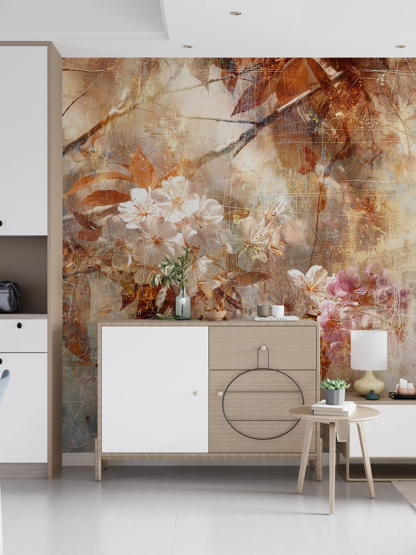 Pictură murală de perete Rustic Blossom Serenade