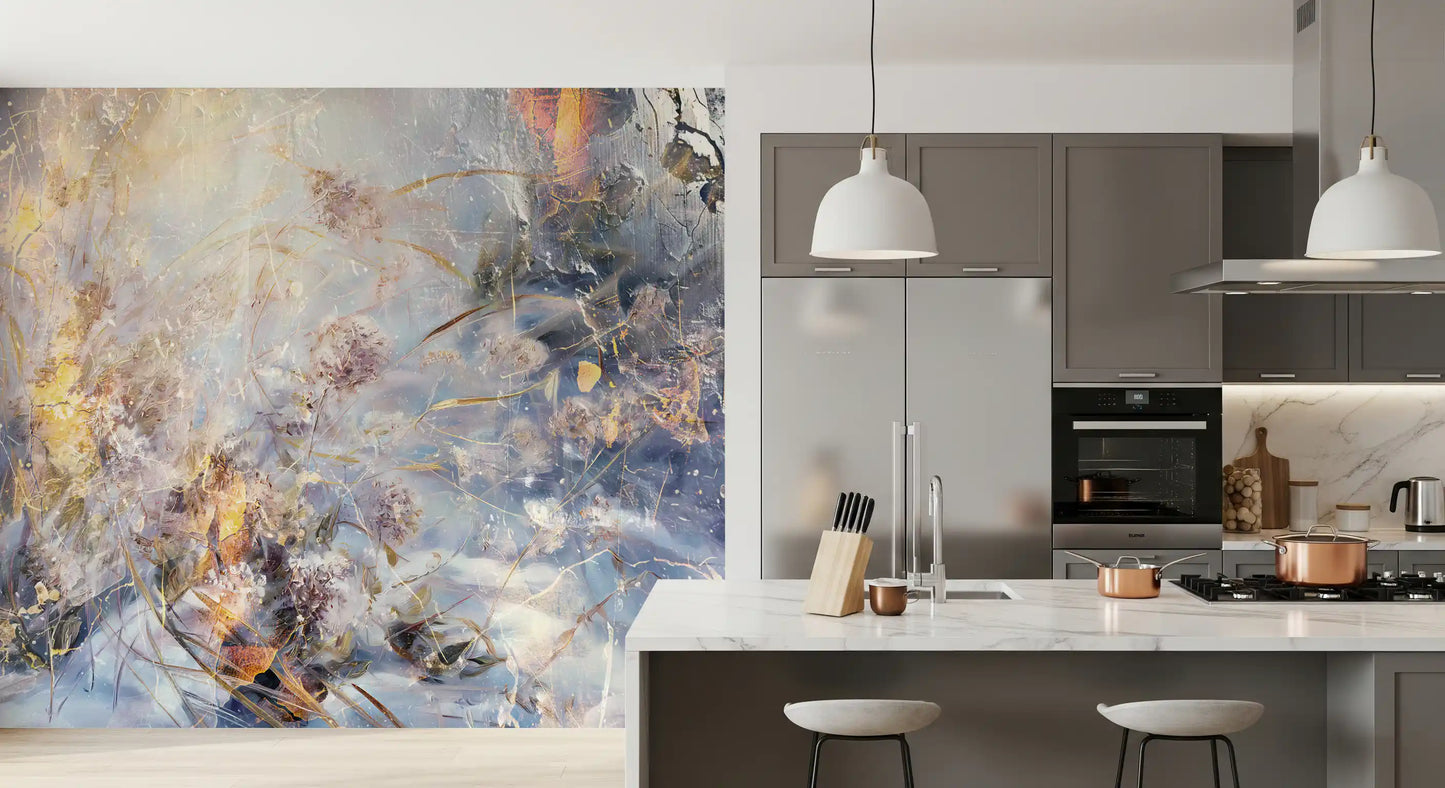 Misty Morning Botanical Wash Wall Mural