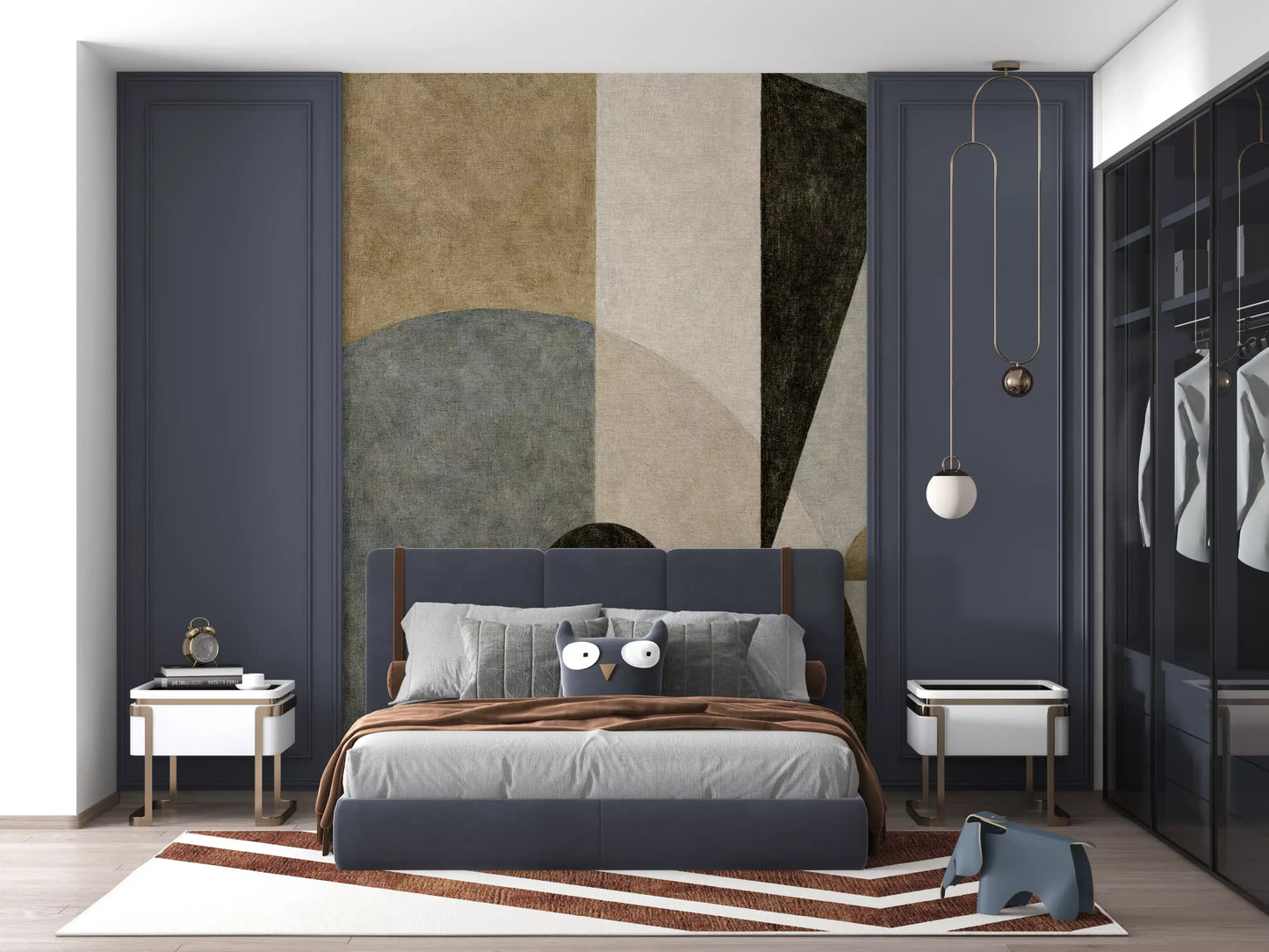 Designer geometric wall mural with balanced abstract layout GD11250