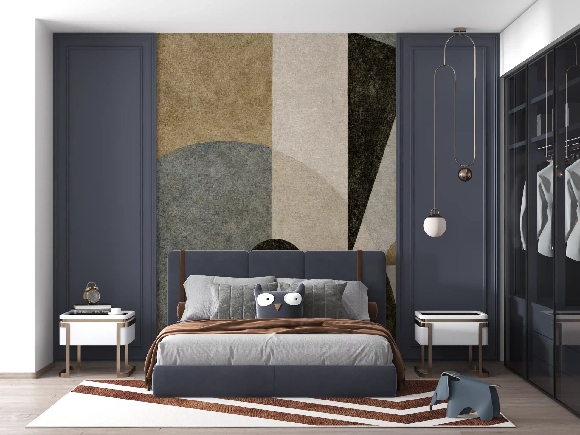 Designer geometric wall mural with balanced abstract layout GD11250