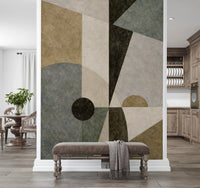 Contemporary earth palette wall mural with bold abstract composition GD11250
