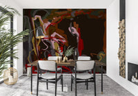 Mural de Pared Senderos Pintados Abstractos