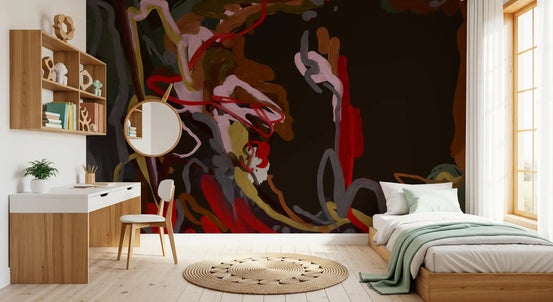 Pictură abstractă cu trasee - Tapet mural