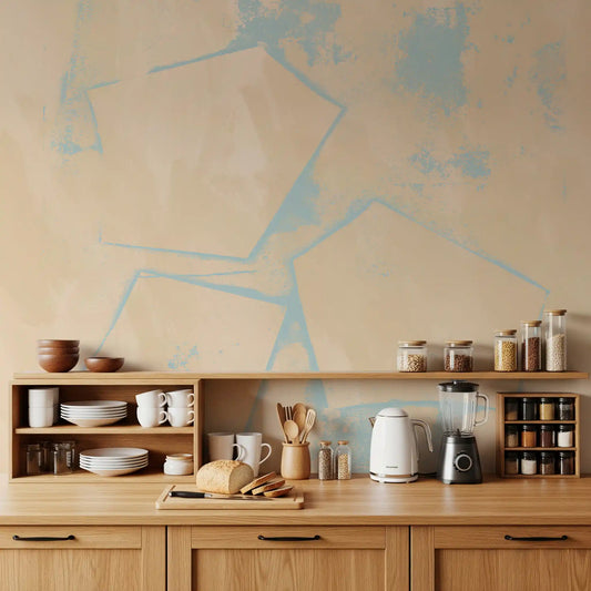 Wall mural warms a Ktichen with Geometric Sand and Sky shapes GD11260
