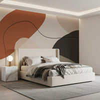 Minimalist Earth Tone Abstract Shapes Wall Mural