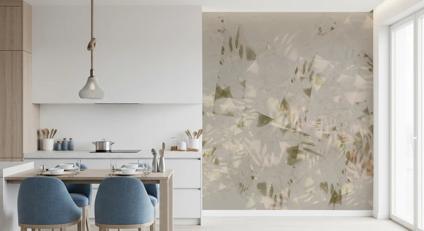 Papier peint mural feuillage aux coups de pinceau doux