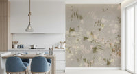 Papier peint mural feuillage aux coups de pinceau doux