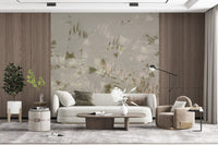 Papier peint mural feuillage aux coups de pinceau doux