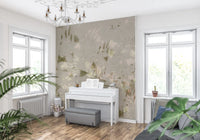 Papier peint mural feuillage aux coups de pinceau doux