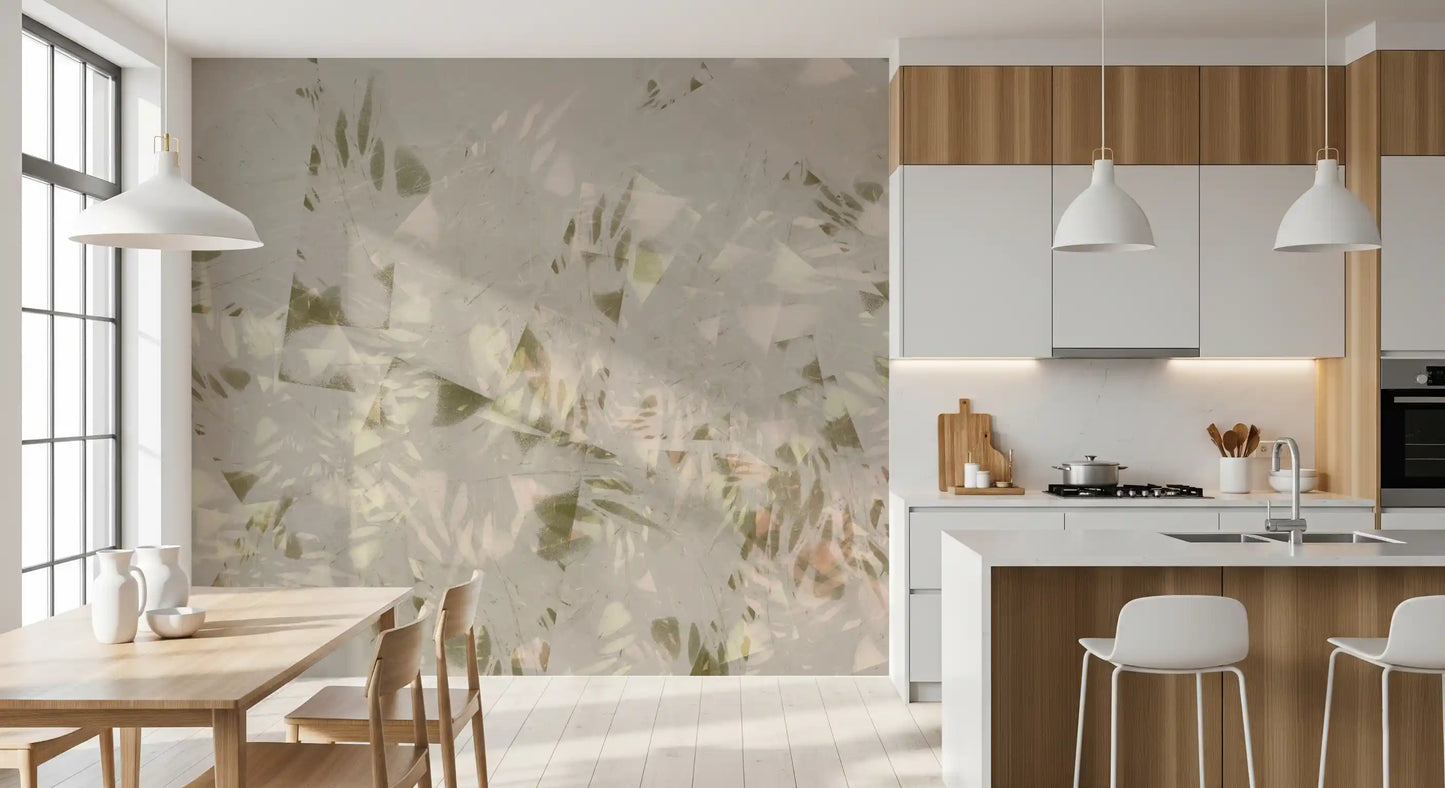 Papier peint mural feuillage aux coups de pinceau doux