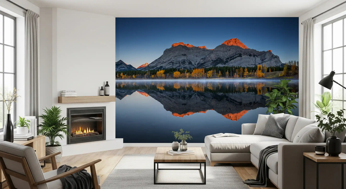 Papel de Parede Mural Reflexo Alpino Golden Peak