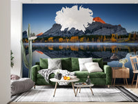 Papel de Parede Mural Reflexo Alpino Golden Peak