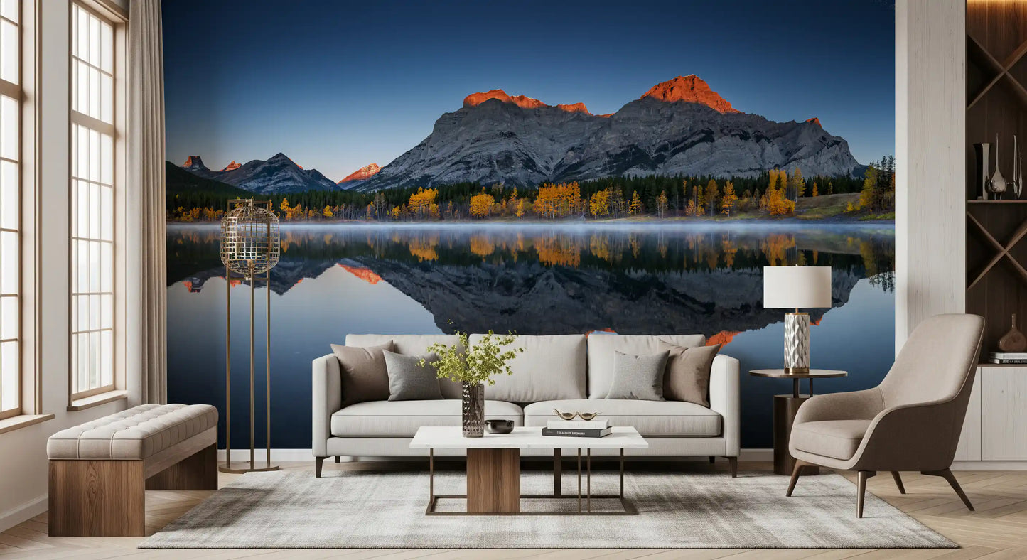 Papel de Parede Mural Reflexo Alpino Golden Peak