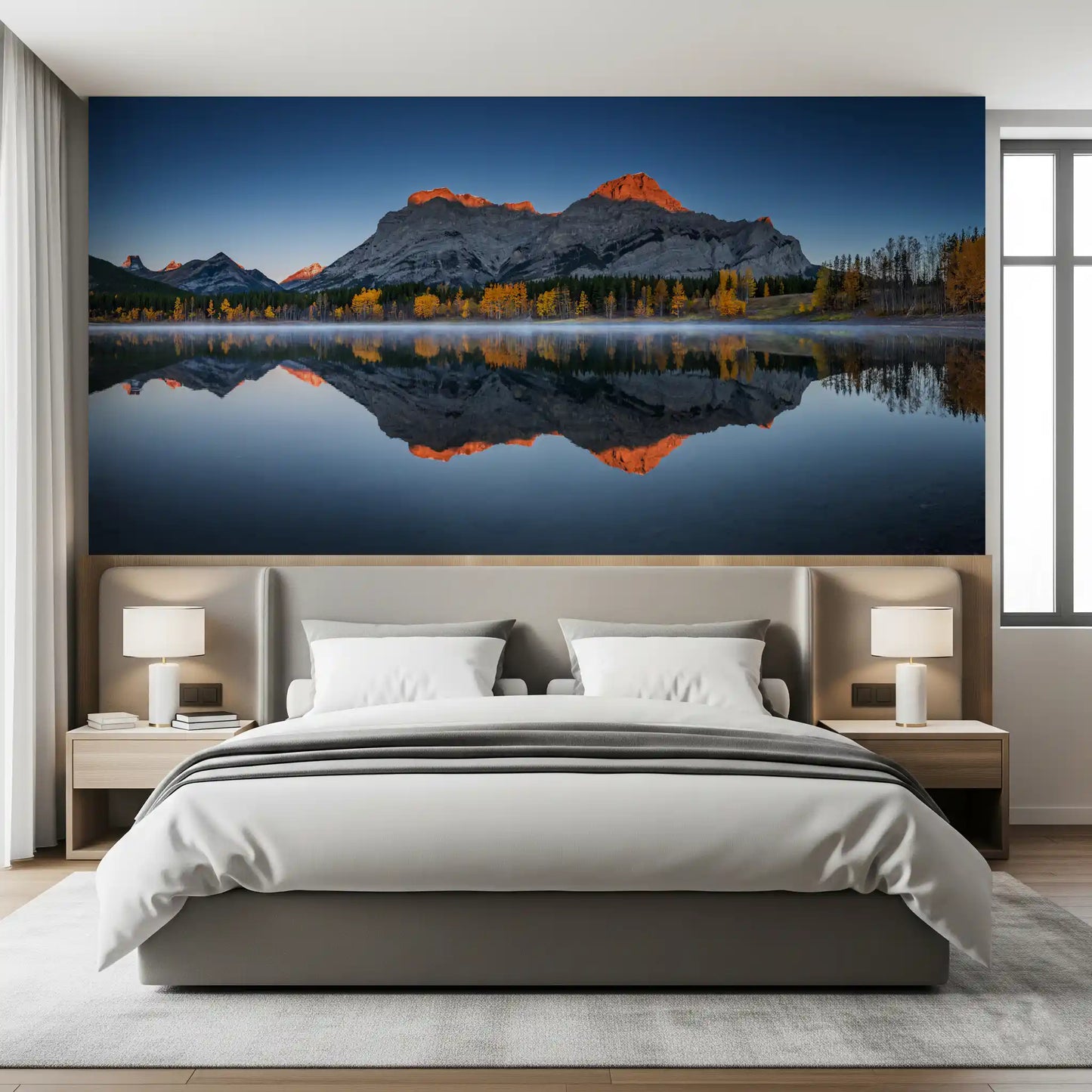 Papel de Parede Mural Reflexo Alpino Golden Peak