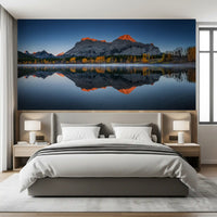 Papel de Parede Mural Reflexo Alpino Golden Peak