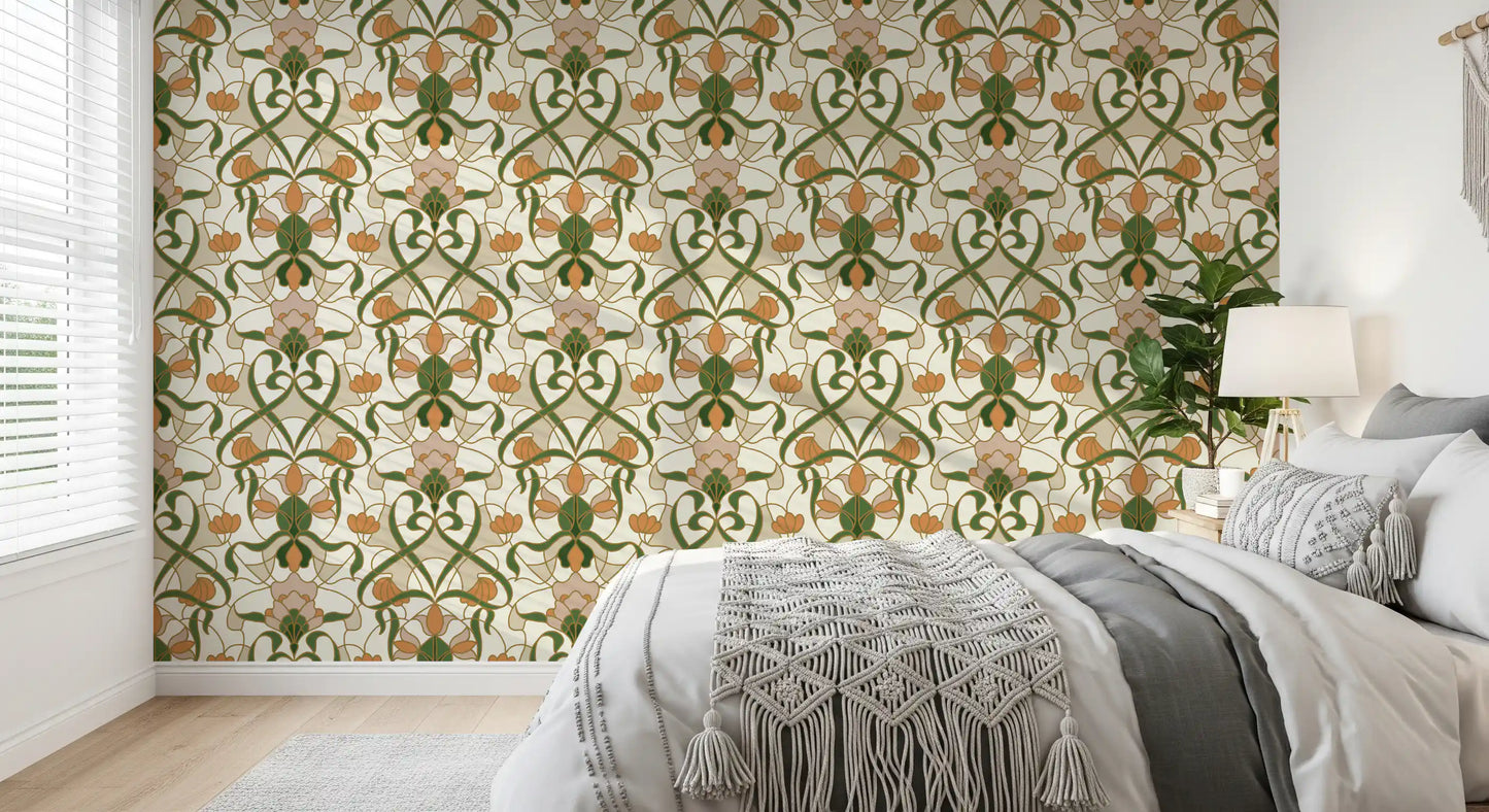 Jugendstil Blumenranken Tapete