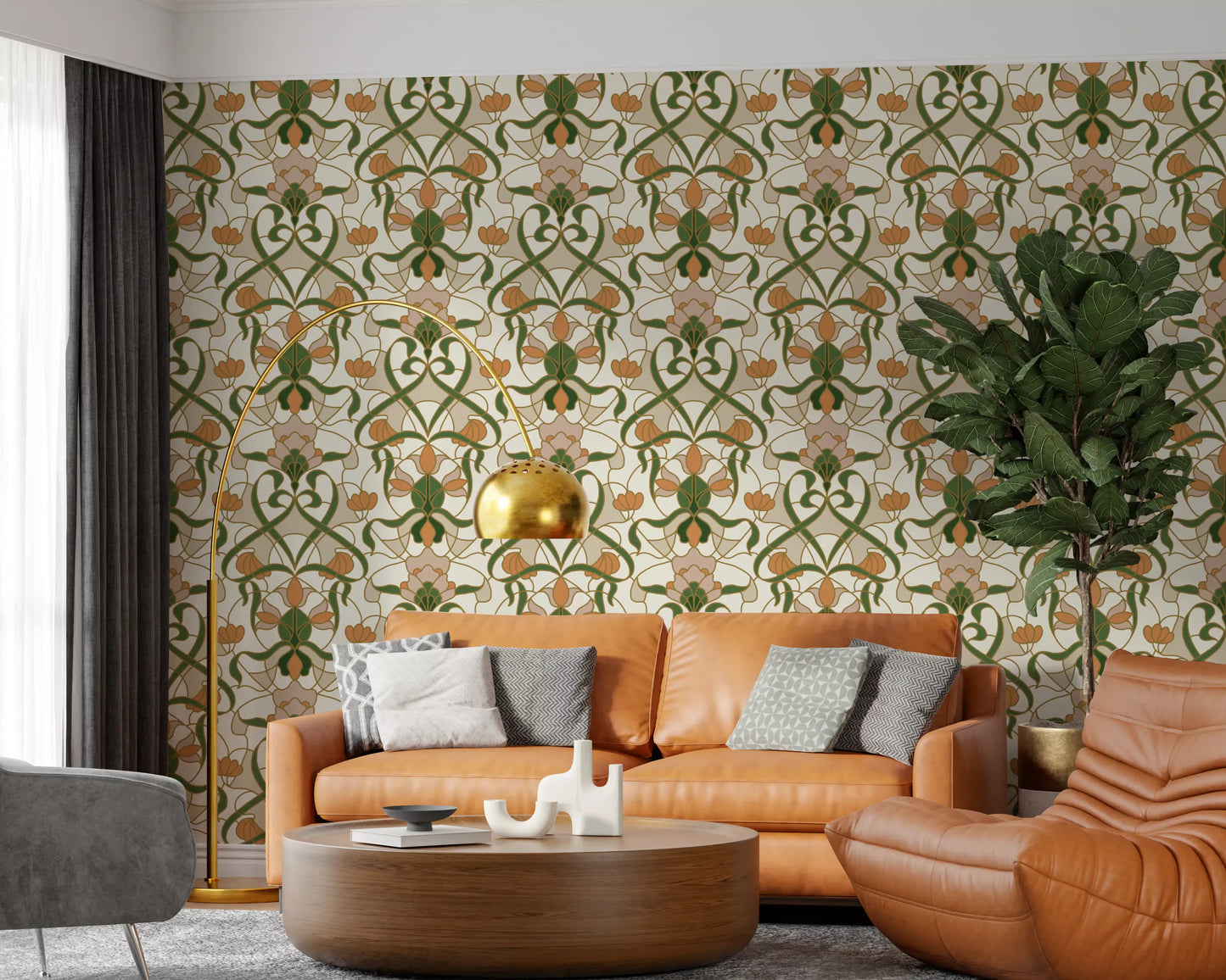 Jugendstil Blumenranken Tapete