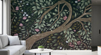 Verzaubertes Mitternachts-Obstgarten-Dach Wandbild