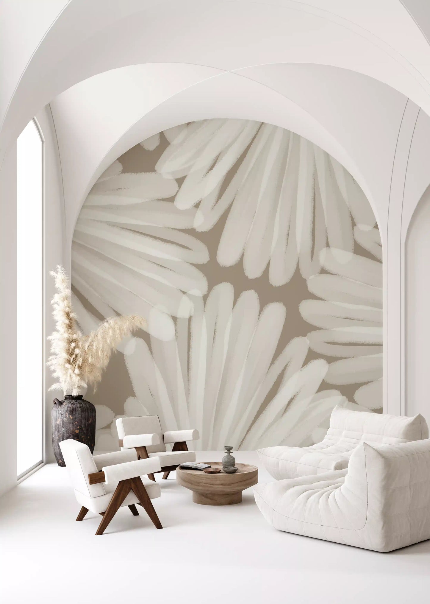 Minimalistische Bloom Layers Wandtapete