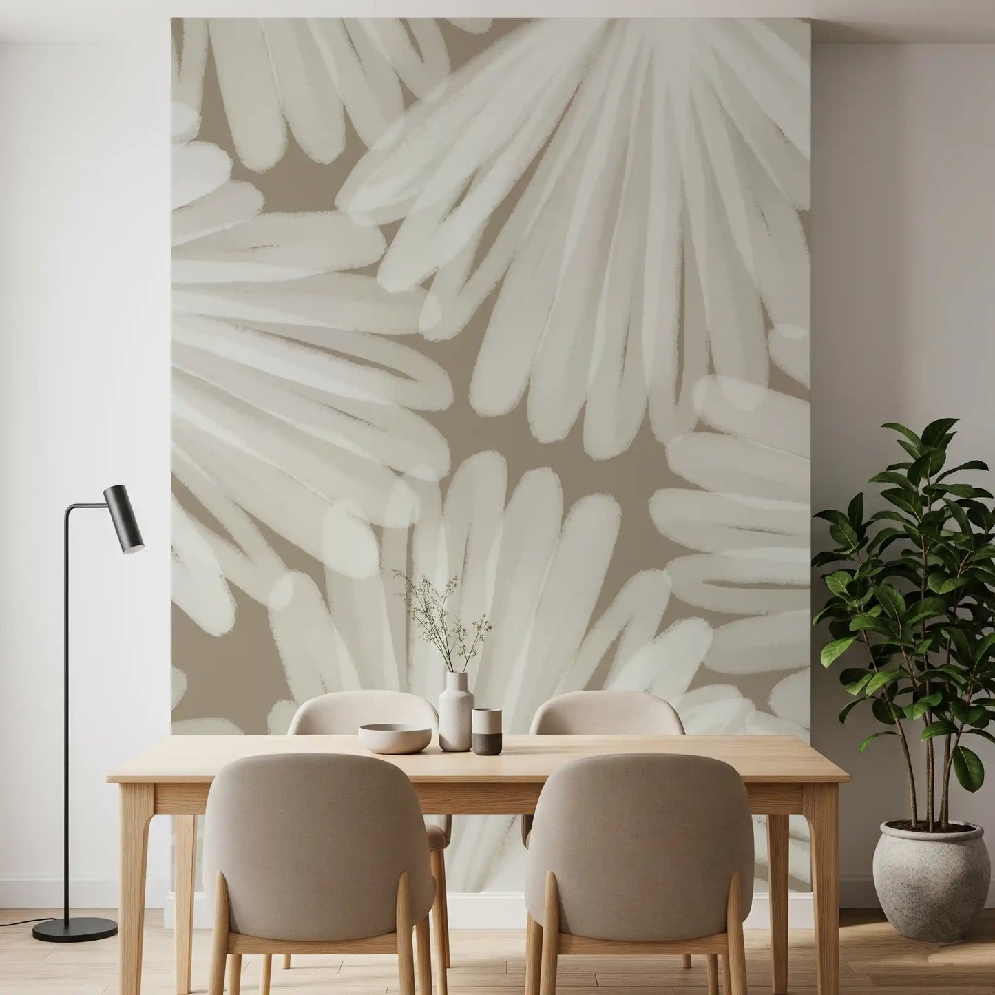 Minimalistische Bloom Layers Wandtapete