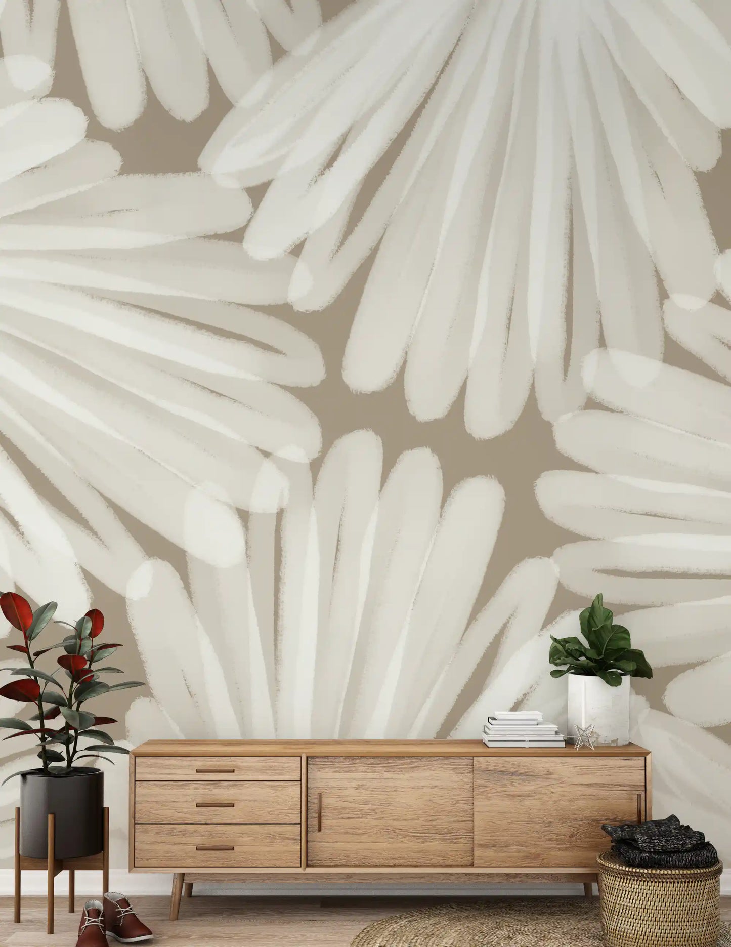 Minimalistische Bloom Layers Wandtapete