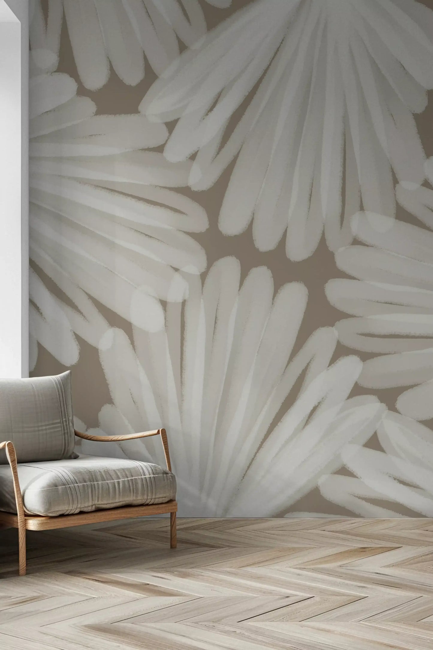 Minimalistische Bloom Layers Wandtapete
