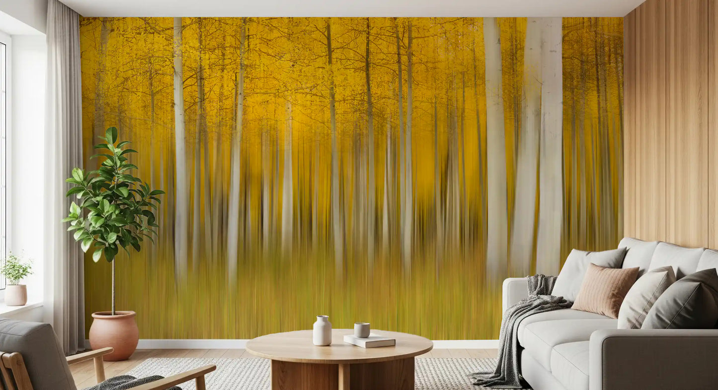 Golden Aspen Forest bevegelsesveggmaleri