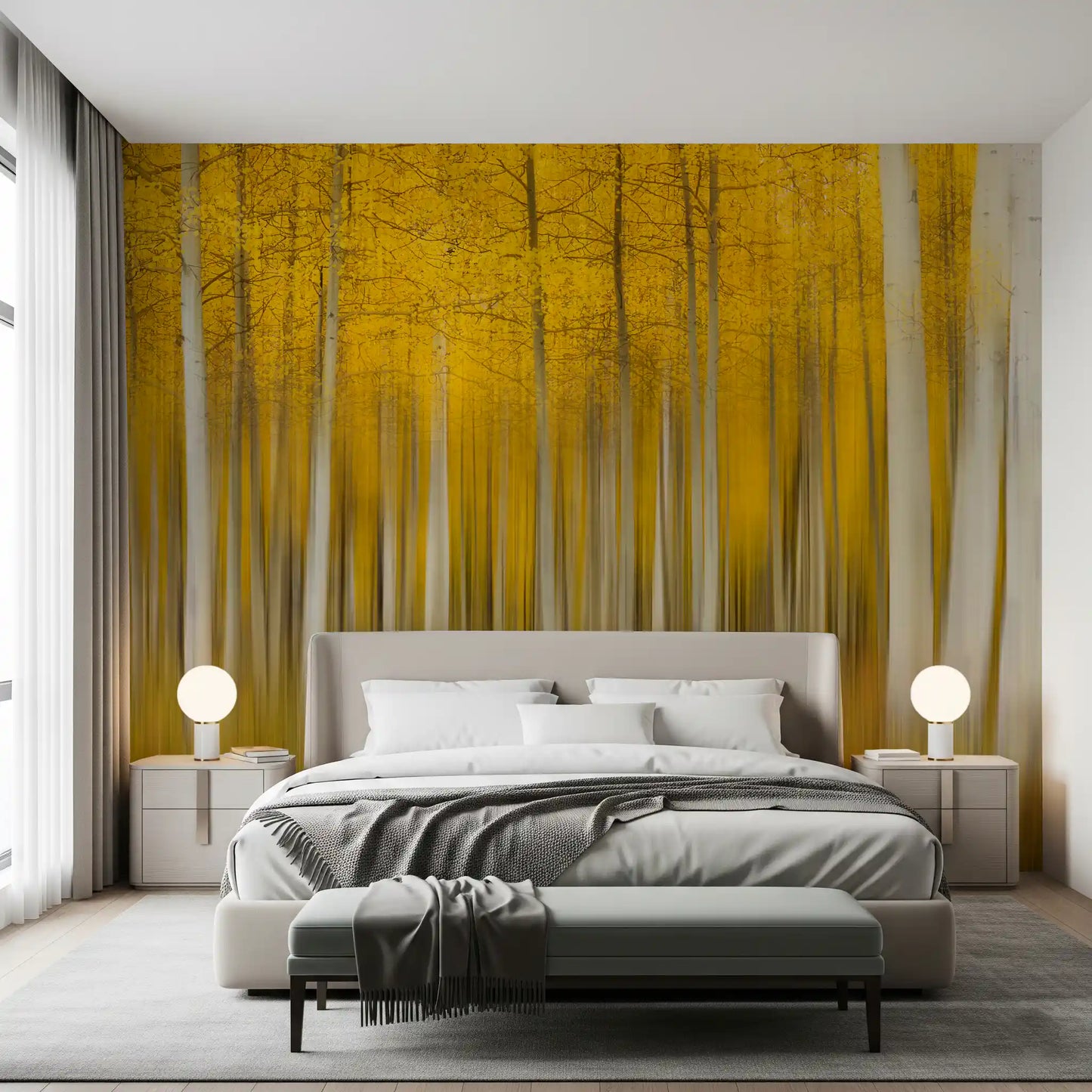Golden Aspen Forest bevegelsesveggmaleri