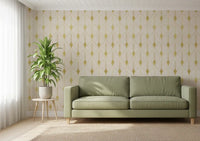 Goldenes Art-Deco-Fächer-Motiv Wandbild