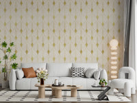 Goldenes Art-Deco-Fächer-Motiv Wandbild