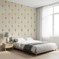 Goldenes Art-Deco-Fächer-Motiv Wandbild