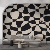 Welliges Monochromes Geometrie-Wandbild