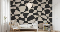 Welliges Monochromes Geometrie-Wandbild