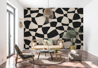 Welliges Monochromes Geometrie-Wandbild