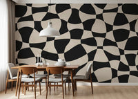 Welliges Monochromes Geometrie-Wandbild