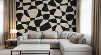 Welliges Monochromes Geometrie-Wandbild