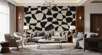 Welliges Monochromes Geometrie-Wandbild