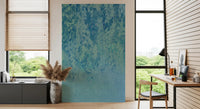 Ethereal Cascading Leaves in Soft Blue Wall Mural