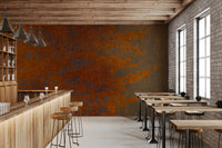 Burnished Amber Leaf Pattern Wall Mural