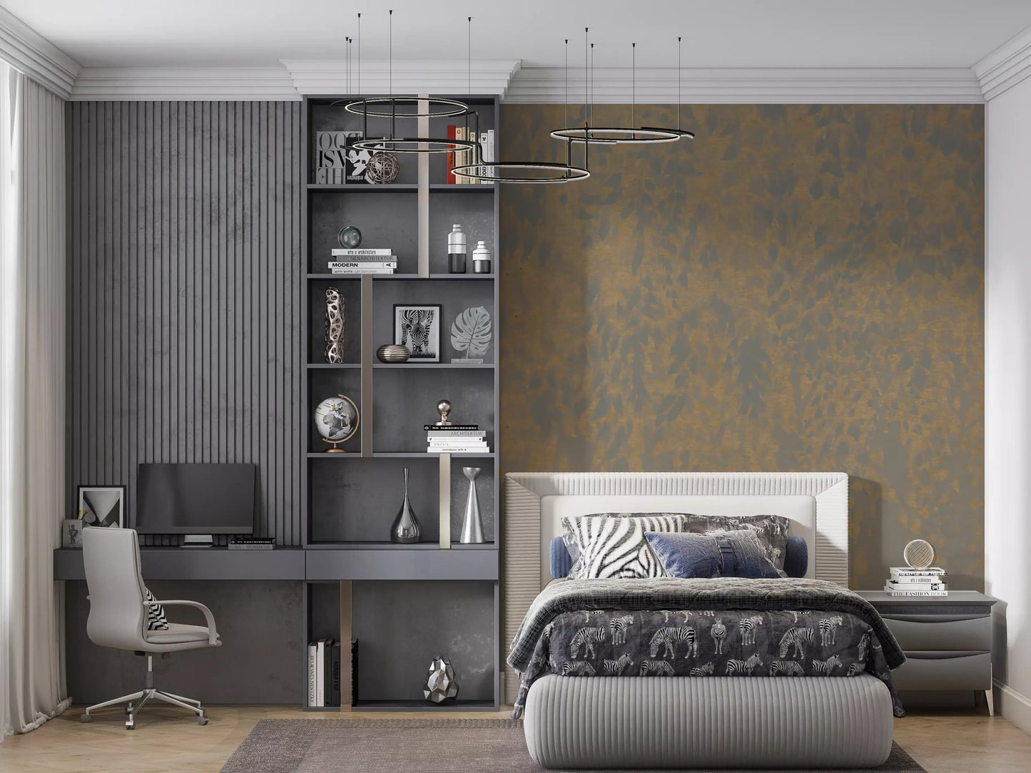 Wandbild Ethereal Willow Cascade in neutralen Tönen