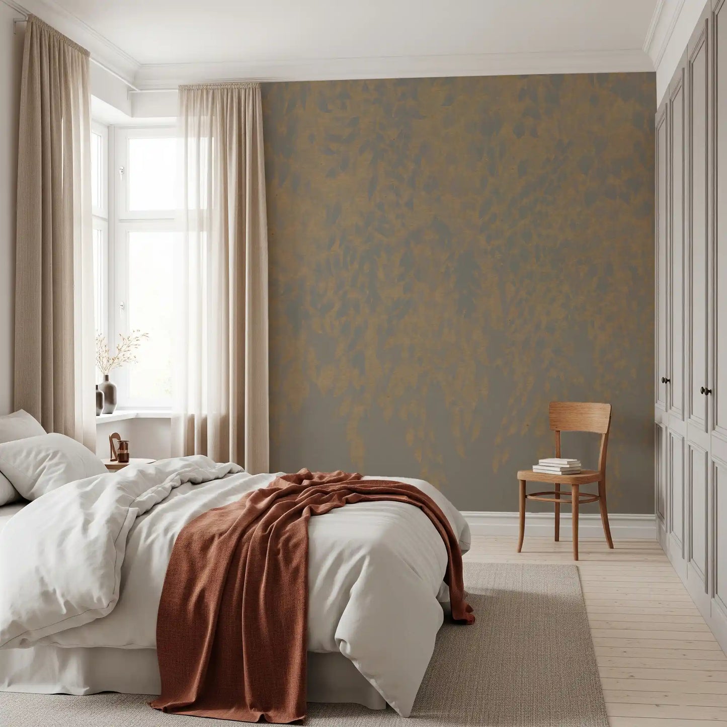 Wandbild Ethereal Willow Cascade in neutralen Tönen