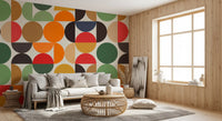 Boho Abstrakte Geo-Kreise Wandbild