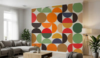 Boho Abstrakte Geo-Kreise Wandbild