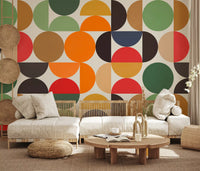 Boho Abstrakte Geo-Kreise Wandbild